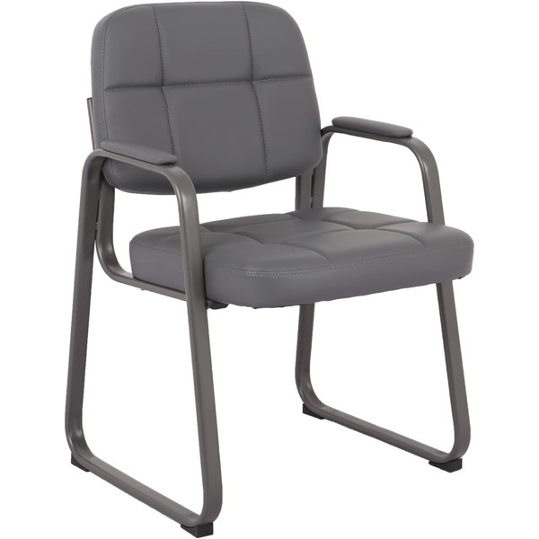 Clatina Faux Leather Seat Waiting Room Chair with Metal Frame Wayfair